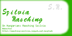 szilvia masching business card